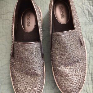 Michael Kors Loafers Gunmetal Tiny Rhinestones 8.5M